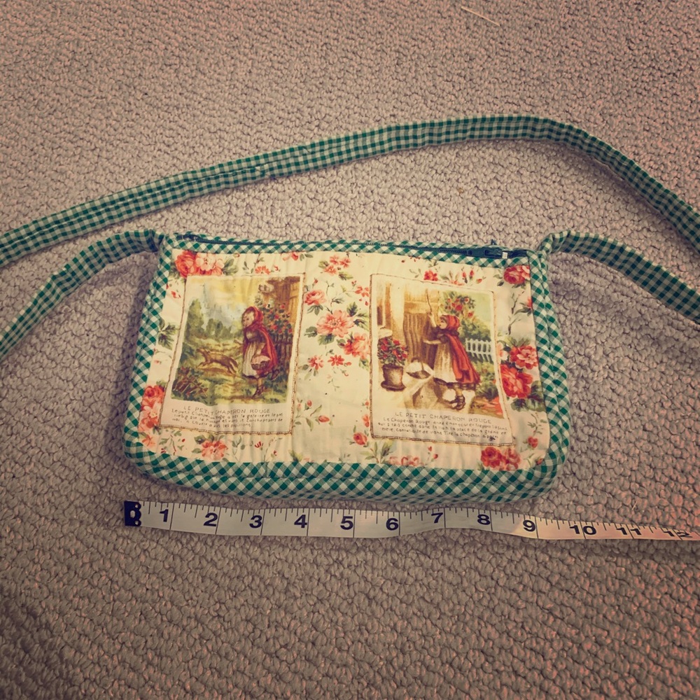 Handmade vintage red riding hood bag